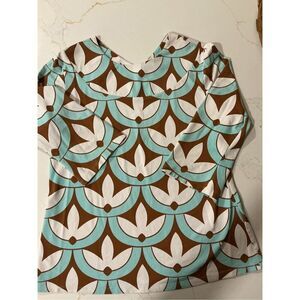 J. McLaughlin Geometrical Print Catalina Cloth Tunic Top Sz L